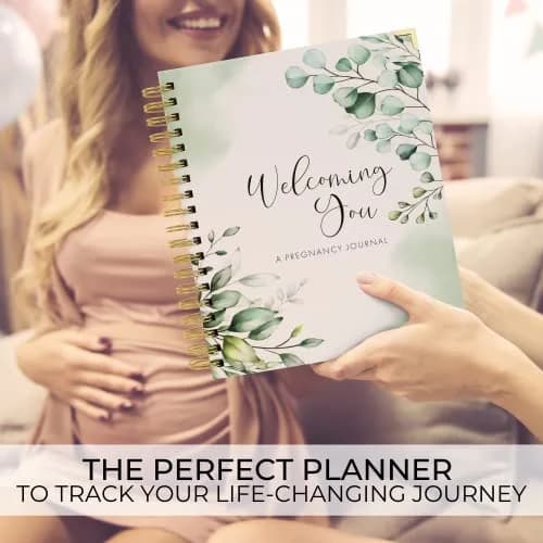 ZICOTO Pregnancy Journal and Memory Book with Stickers | 9x10 inches, 105 pages, Greenery design thumbnail 8