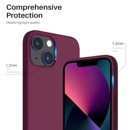 ORNARTO Liquid Silicone Case for iPhone 13 Mini (5.4 inches) | Shock-Absorbent, Smooth Touch, Microfiber Lining thumbnail 4