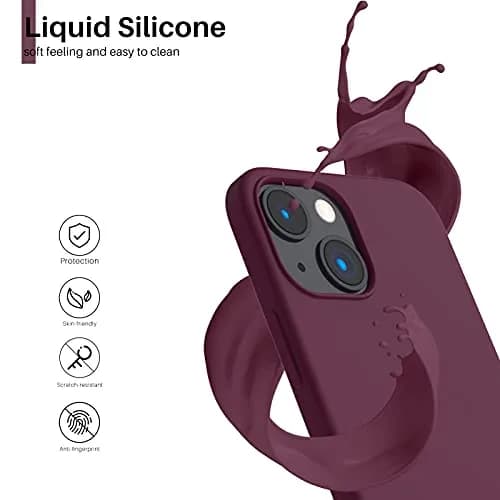 ORNARTO Liquid Silicone Case for iPhone 13 Mini (5.4 inches) | Shock-Absorbent, Smooth Touch, Microfiber Lining thumbnail 3