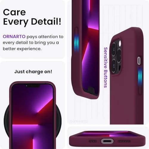 ORNARTO Liquid Silicone Case for iPhone 13 Pro 6.1-inch (15.5cm) | Smooth Touch & Reinforced Toughness thumbnail 4
