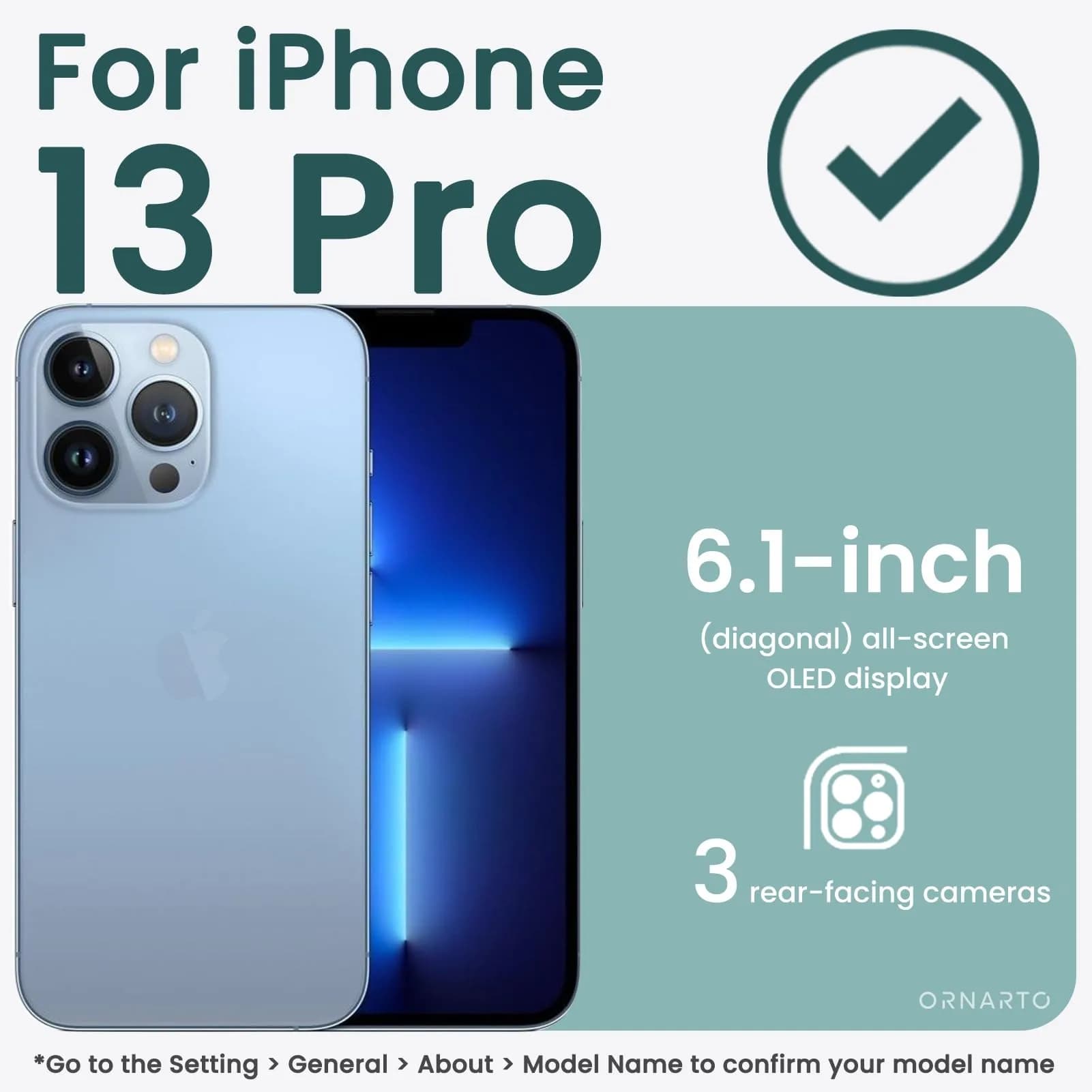 ORNARTO for iPhone 13 Pro Case, Slim Liquid Silicone, Cactus | Shockproof, Dustproof & Easy to Clean thumbnail 2