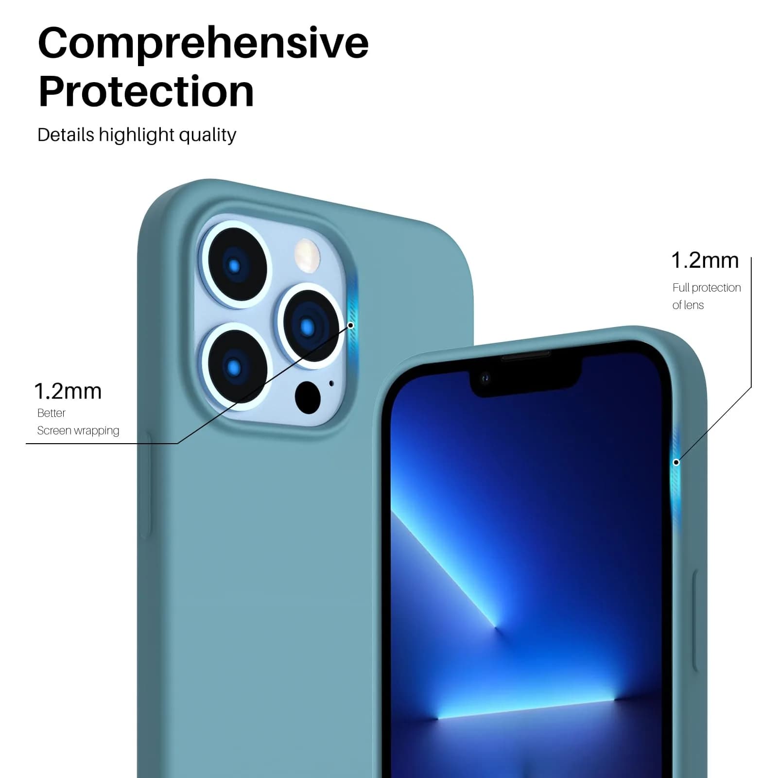 ORNARTO for iPhone 13 Pro Case, Slim Liquid Silicone, Cactus | Shockproof, Dustproof & Easy to Clean thumbnail 4