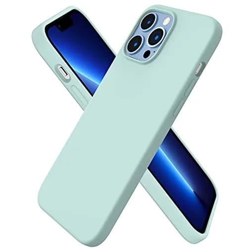 ORNARTO Compatible with iPhone 13 Pro Max Case 6.7" | Liquid Silicone, Full Coverage, Soft Rubber, Mint Green thumbnail 1