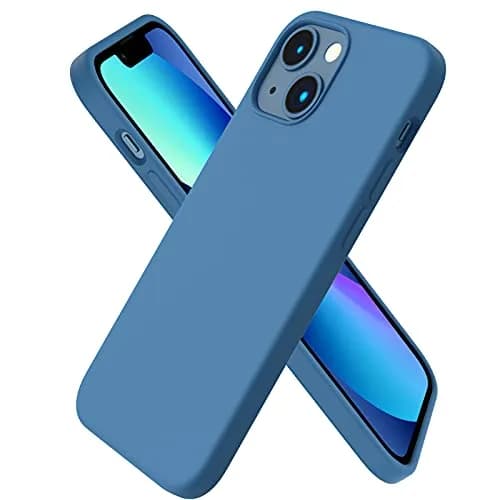 ORNARTO Compatible with iPhone 13 Mini Case, Slim Liquid Silicone 5.4 inch | Full Coverage, Microfiber Cushion, 3 Layers, Blue thumbnail 1