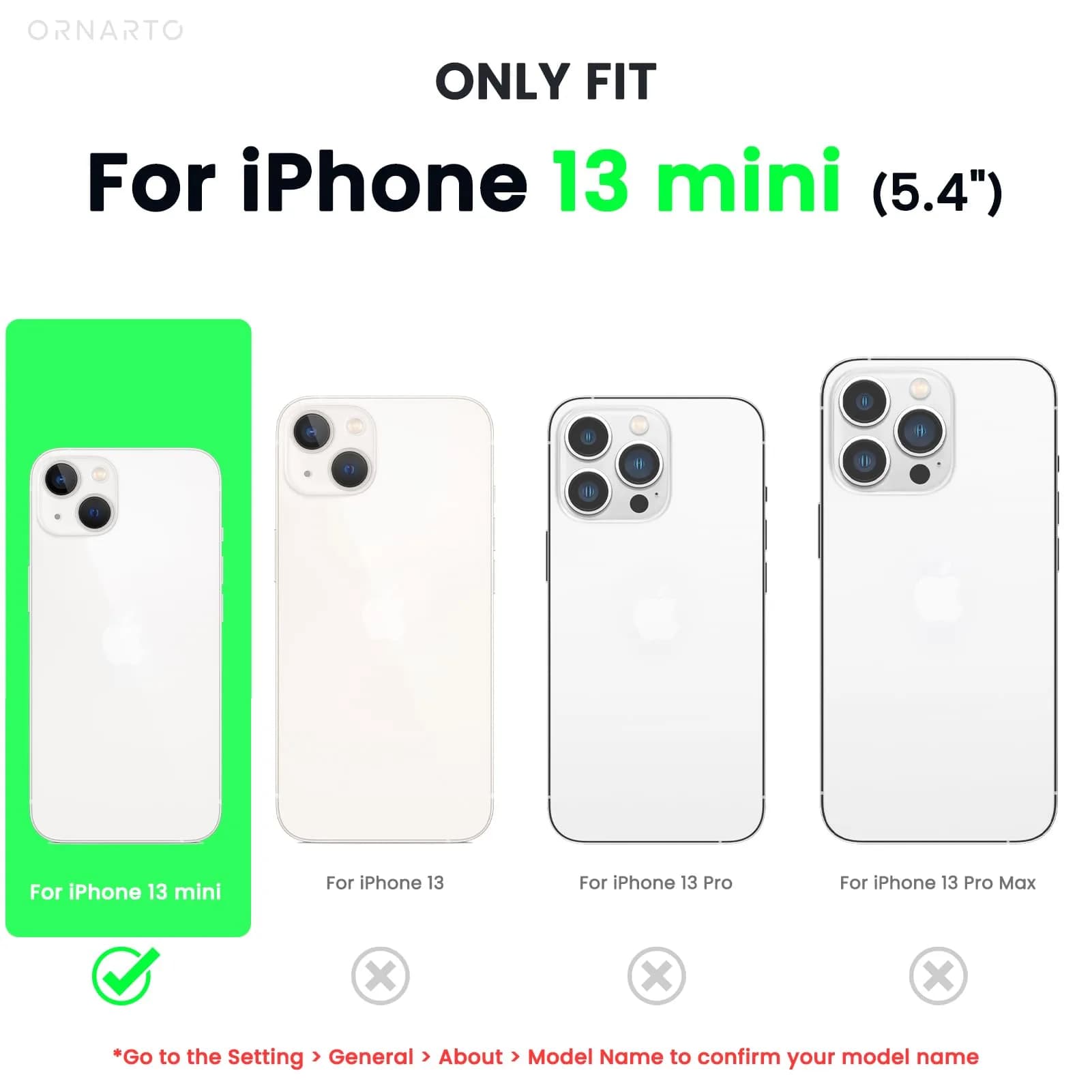 ORNARTO Liquid Silicone Case for iPhone 13 Mini (5.4 inch, 13.7 cm) Pink | Slim Fit Soft Gel Rubber with Microfiber Lining thumbnail 2