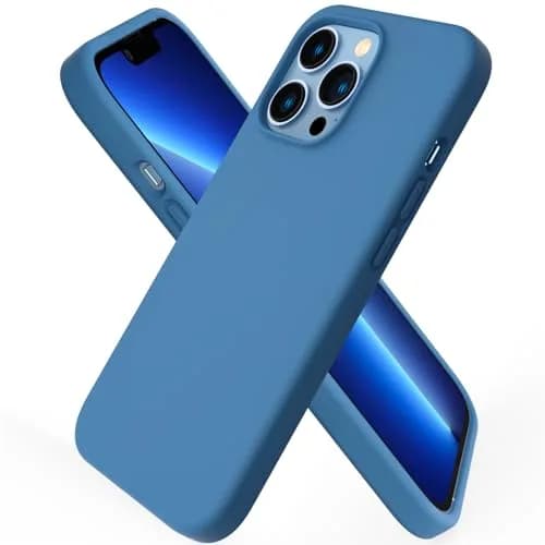ORNARTO for iPhone 13 Pro Case, Slim Liquid Silicone, Blue | Anti-Dust & Shock-Absorbent thumbnail 1