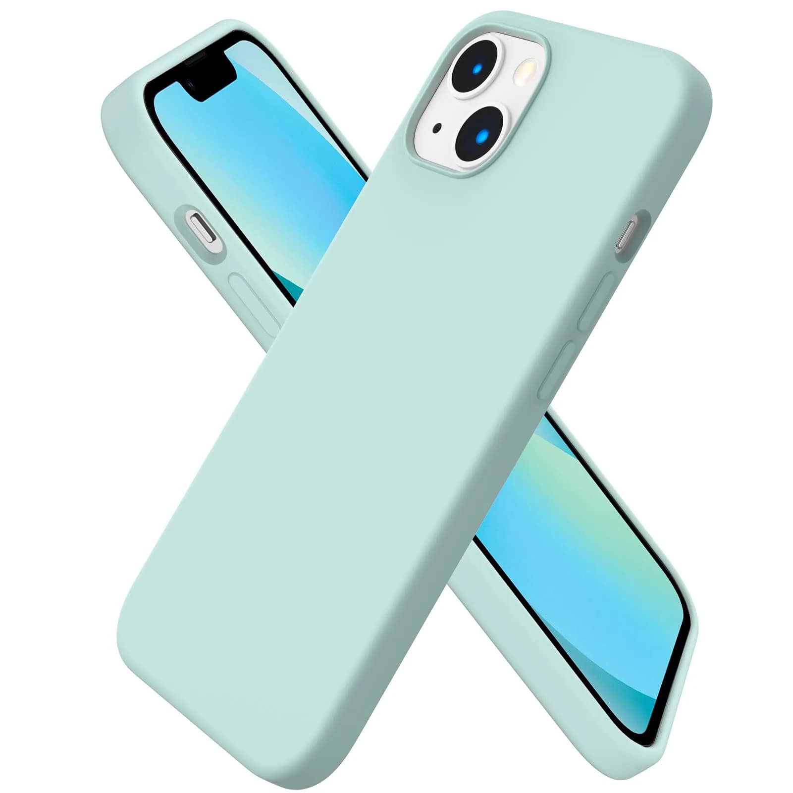 ORNARTO Liquid Silicone Case for iPhone 13 (6.1 inch) | Mint Green, Slim Fit, Shockproof