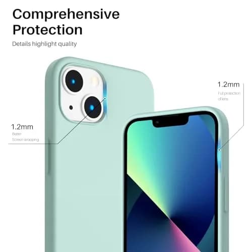 ORNARTO Liquid Silicone Case for iPhone 13 (6.1 inch) | Mint Green, Slim Fit, Shockproof thumbnail 4