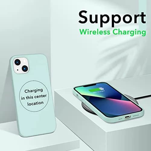 ORNARTO Liquid Silicone Case for iPhone 13 (6.1 inch) | Mint Green, Slim Fit, Shockproof thumbnail 5