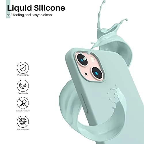 ORNARTO Liquid Silicone Case for iPhone 13 (6.1 inch) | Mint Green, Slim Fit, Shockproof thumbnail 3