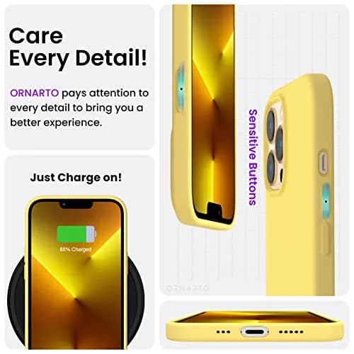 ORNARTO Liquid Silicone Case for iPhone 13 Pro 6.1-inch | Slim Fit, Smooth Touch thumbnail 5