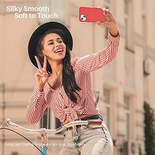 ORNARTO Liquid Silicone Case for iPhone 13, Red | Shockproof & Dustproof, 6.1 inch thumbnail 6
