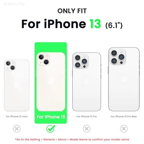 ORNARTO Liquid Silicone Case for iPhone 13, Red | Shockproof & Dustproof, 6.1 inch thumbnail 2