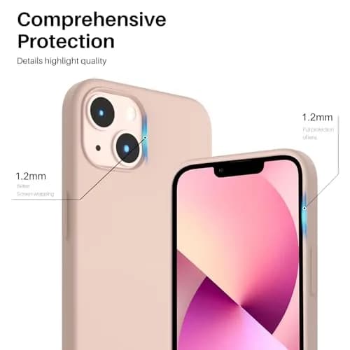 ORNARTO Liquid Silicone Case for iPhone 13, Sand Chalk Pink | Shockproof & Dustproof thumbnail 4