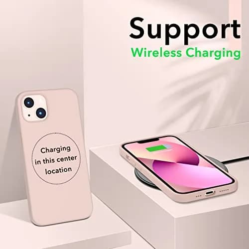 ORNARTO Liquid Silicone Case for iPhone 13, Sand Chalk Pink | Shockproof & Dustproof thumbnail 5