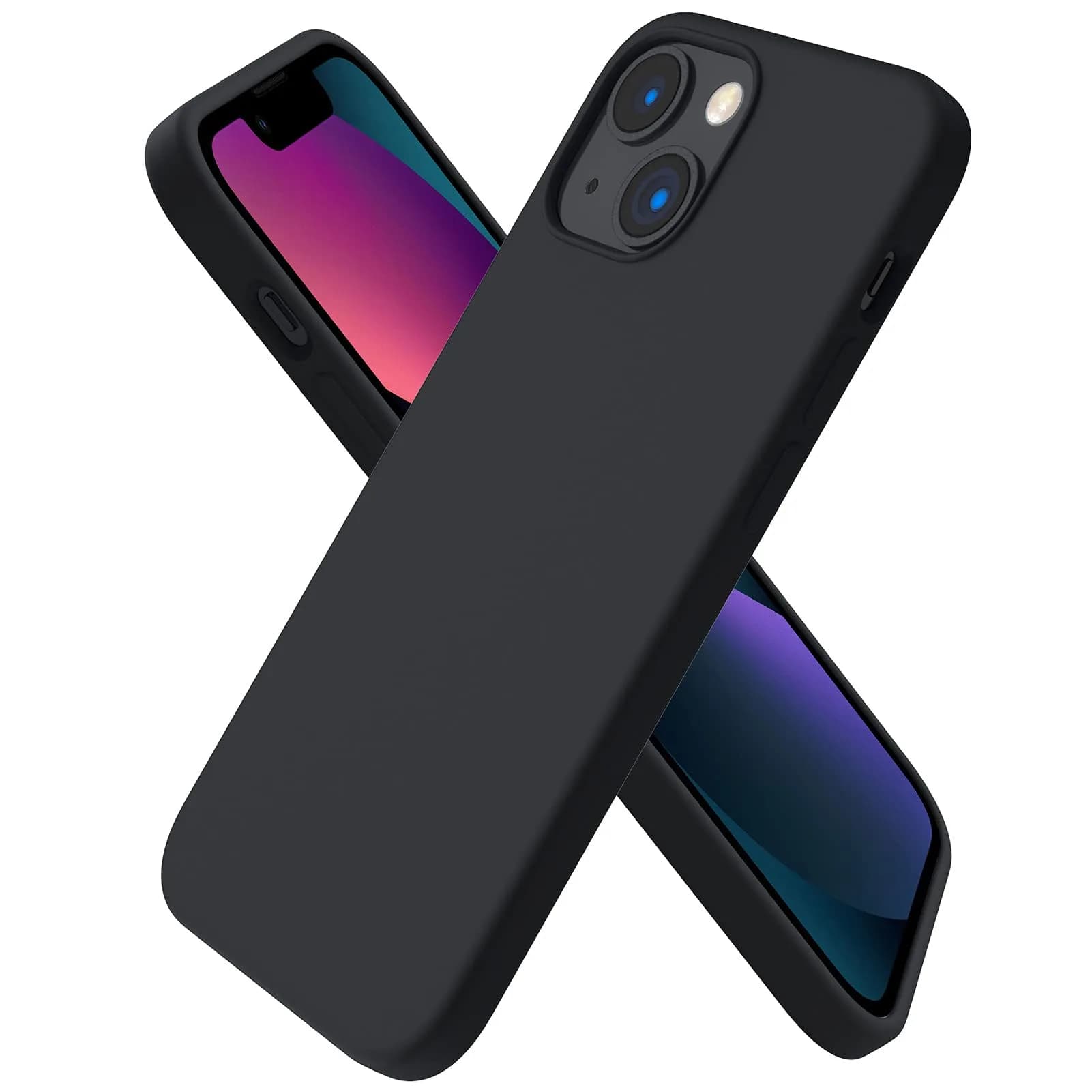 ORNARTO Liquid Silicone Case for iPhone 13 Mini (5.4") | Smooth Touch, Shock-Absorbent, Camera Protector — Midnight