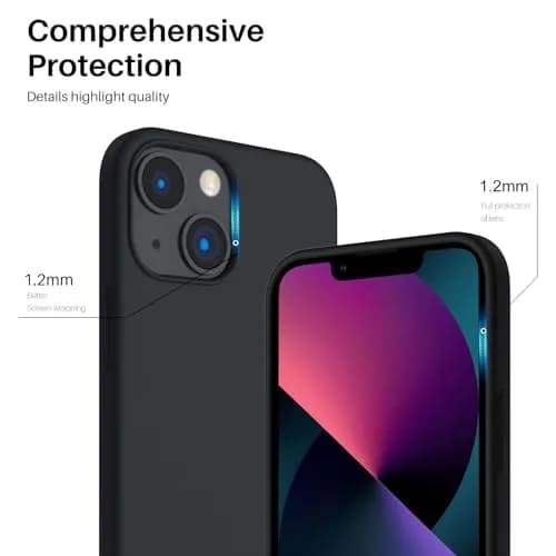 ORNARTO Liquid Silicone Case for iPhone 13 Mini (5.4") | Smooth Touch, Shock-Absorbent, Camera Protector thumbnail 4