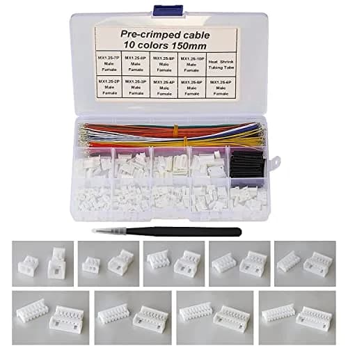 Keszoox MX 1.25mm Connector Kit with 28AWG Pre-Crimped Cables (240 Connectors, 200 Cables) | Molex PicoBlade Compatible for Pixhawk thumbnail 6