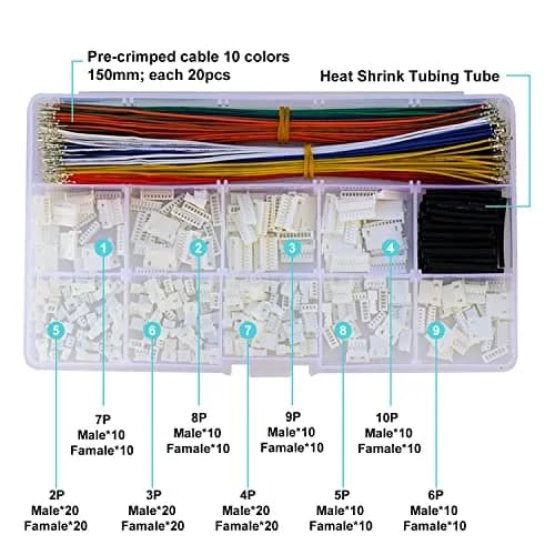 Keszoox MX 1.25mm Connector Kit with 28AWG Pre-Crimped Cables (240 Connectors, 200 Cables) | Molex PicoBlade Compatible for Pixhawk thumbnail 2