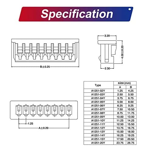 Keszoox MX 1.25mm Connector Kit with 28AWG Pre-Crimped Cables (200pcs, 150mm) | Molex PicoBlade Compatible for Pixhawk Drones thumbnail 5