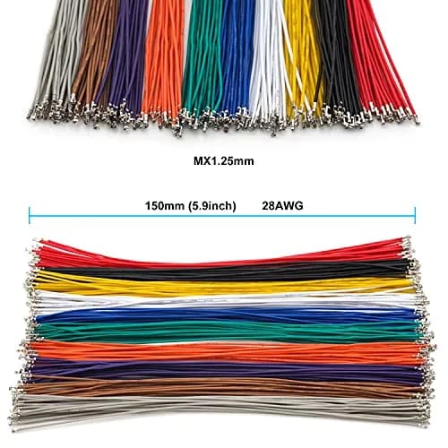 Keszoox MX 1.25mm Connector Kit with 28AWG Pre-Crimped Cables (200pcs, 150mm) | Molex PicoBlade Compatible for Pixhawk Drones thumbnail 3