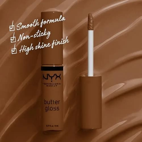 NYX PROFESSIONAL MAKEUP Butter Gloss in Brown Sugar - Caramelt Medium Brown, Vegan & Non-Sticky Shine (7.65 ml / 0.27 Fl Oz) thumbnail 2