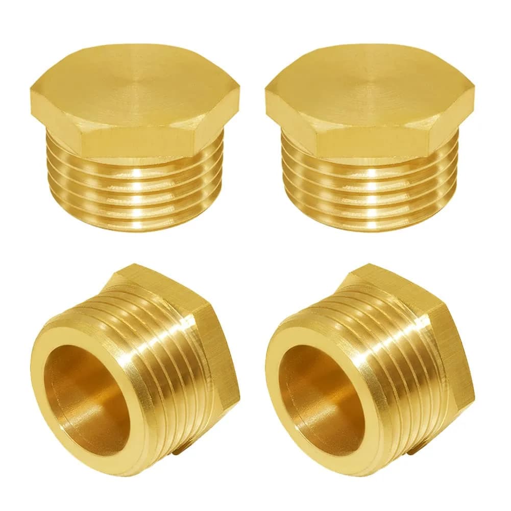Joywayus Brass 3/4" GHT Male Garden Hose Plug | Durable Brass Water Port Blocker — Brass