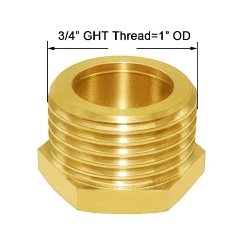 Joywayus Brass 3/4" GHT Male Garden Hose Plug | Durable Brass Water Port Blocker thumbnail 2