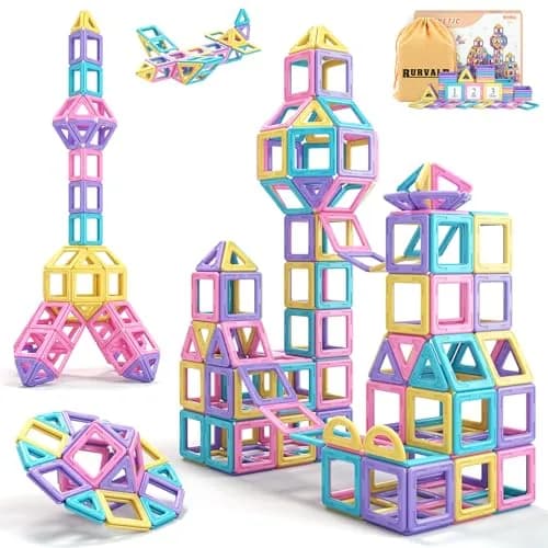 Rurvale Magnetic Building Blocks 44pcs | STEM Montessori Toy for Girls & Boys Age 3-8 thumbnail 1