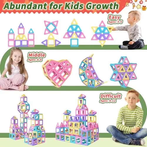 Rurvale Magnetic Building Blocks 44pcs | STEM Montessori Toy for Girls & Boys Age 3-8 thumbnail 8