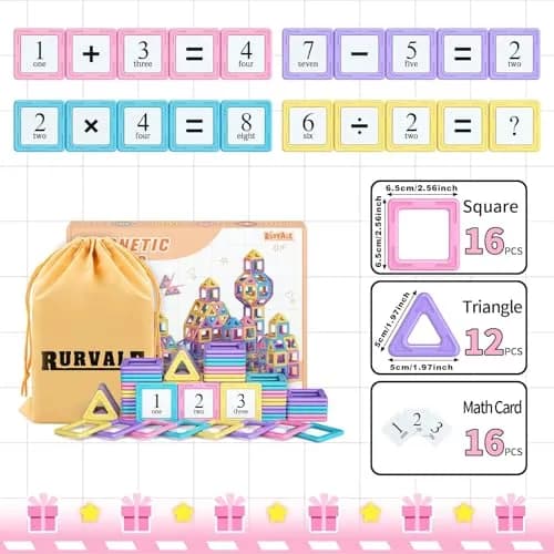 Rurvale Magnetic Building Blocks 44pcs | STEM Montessori Toy for Girls & Boys Age 3-8 thumbnail 2