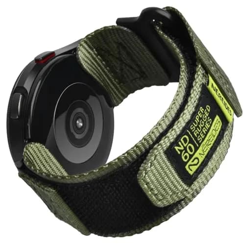 Nereides Nylon Watch Band Compatible with Samsung Galaxy Watch 7/6/5/4 40mm 44mm, 20mm Sport Strap (Army Green, L) thumbnail 1