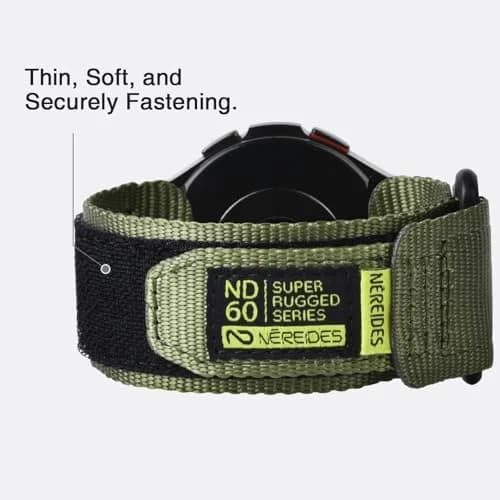 Nereides Nylon Watch Band Compatible with Samsung Galaxy Watch 7/6/5/4 40mm 44mm, 20mm Sport Strap (Army Green, L) thumbnail 6