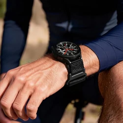 Nereides Black Nylon Watch Band for Samsung Galaxy Watch 7/6/5/4 40mm 44mm | Compatible with 20mm Smartwatches thumbnail 2