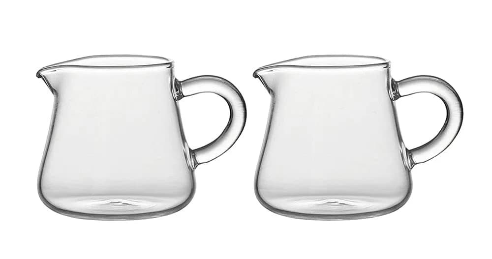 Mozacona Glass Creamer Pitcher 70ml (2.37 Fl Oz) | Set of 2 for Serving Milk & Sauces