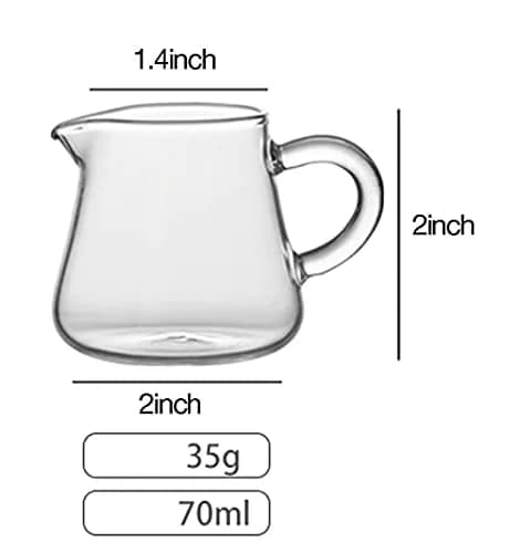 Mozacona Glass Creamer Pitcher 70ml (2.37 Fl Oz) | Set of 2 for Serving Milk & Sauces thumbnail 2