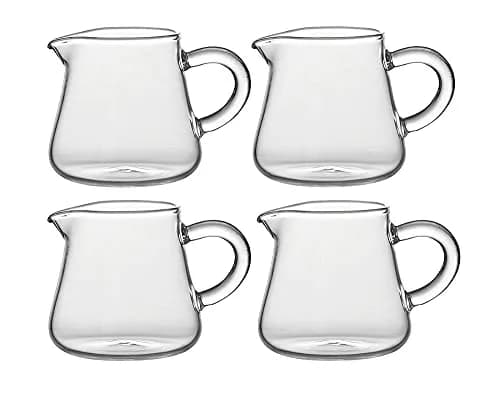 Mozacona Mini Glass Creamer Pitcher 70ml (2.37 Fl Oz) | Set of 4 Classic Style Jugs thumbnail 1