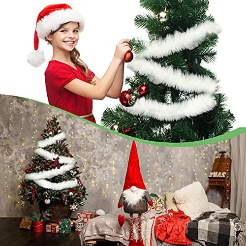 WILLBOND White Faux Fur Trim Ribbon 3.9in x 11.5ft | Fluffy Christmas Craft Decor thumbnail 7