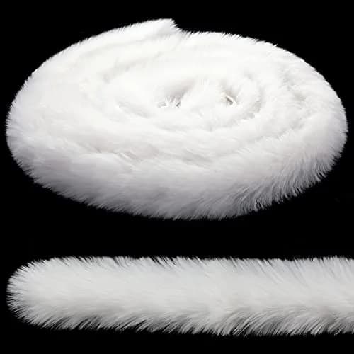 WILLBOND White Faux Fur Trim Ribbon 1.97in x 29.5ft | Fluffy Christmas Craft Decor thumbnail 1