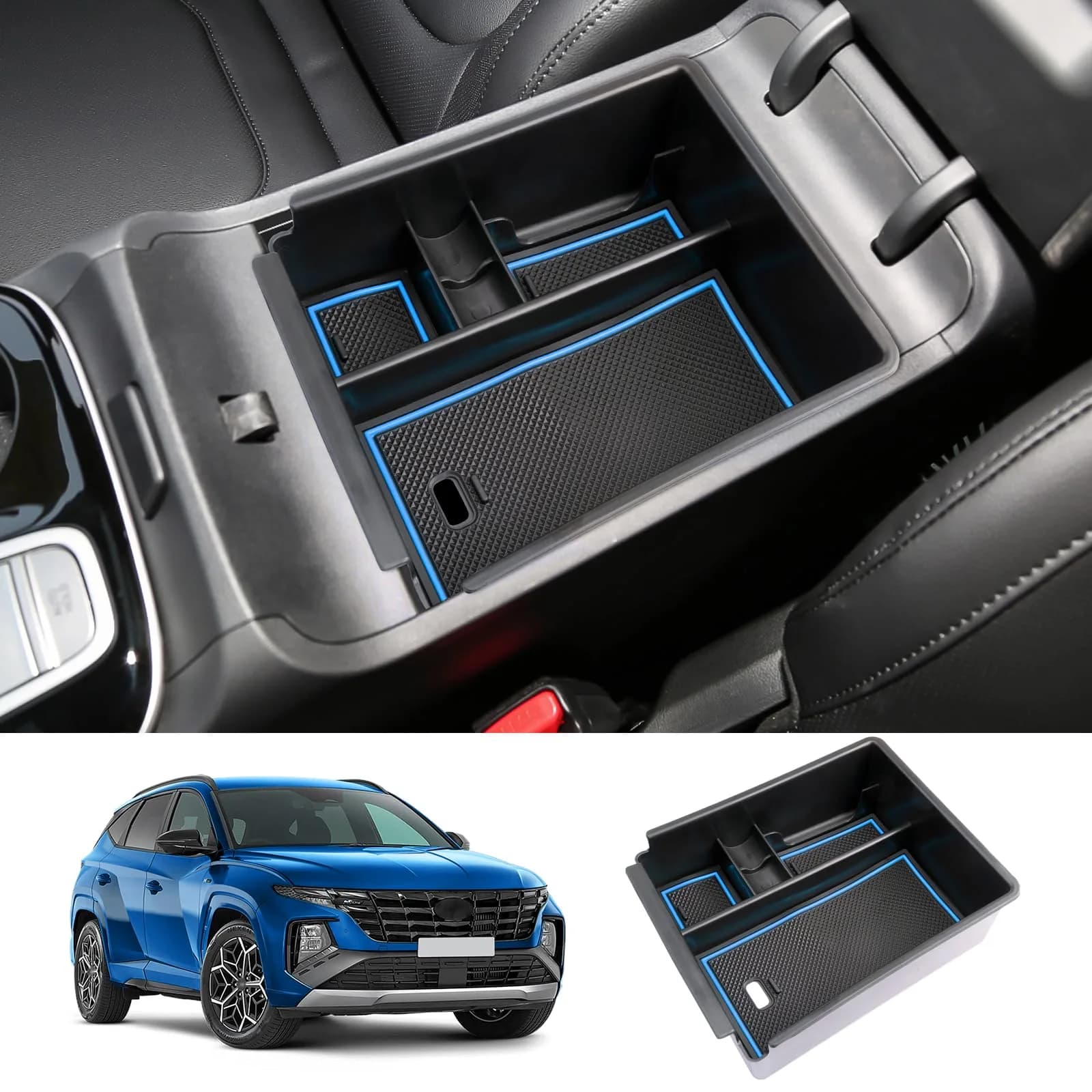 ZCLINKO Hyundai Tucson Center Console Organizer 2022-2026 | Blue