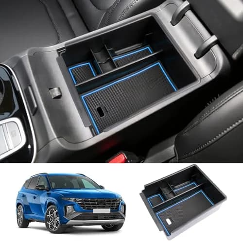 ZCLINKO Hyundai Tucson Center Console Organizer 2022-2026 | Blue thumbnail 1