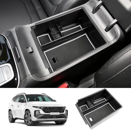 ZCLINKO 2025 Hyundai Tucson Center Console Organizer Armrest Storage Box White-trim | Custom Fit for 2022-2026 NX4 thumbnail 1