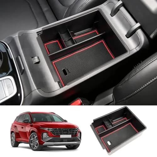ZCLINKO Hyundai Tucson Center Console Organizer 2022-2026 | Red thumbnail 1