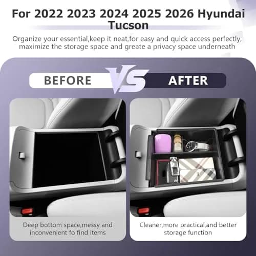 ZCLINKO Hyundai Tucson Center Console Organizer 2022-2026 | Red thumbnail 4
