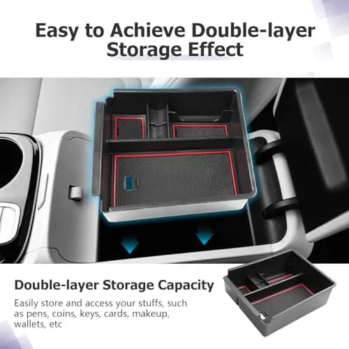 ZCLINKO Hyundai Tucson Center Console Organizer 2022-2026 | Red thumbnail 6