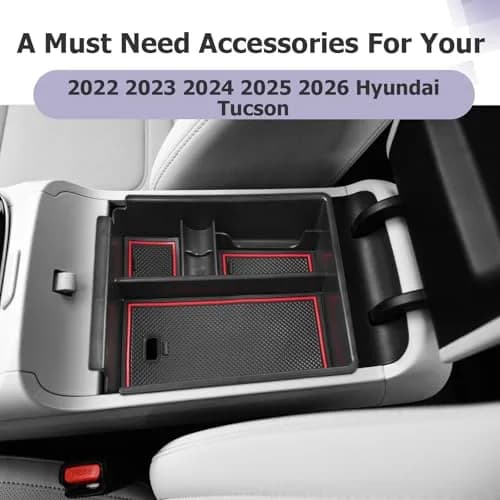 ZCLINKO Hyundai Tucson Center Console Organizer 2022-2026 | Red thumbnail 9