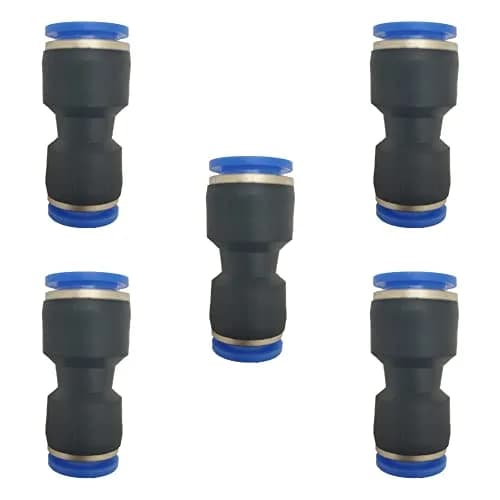 ROZESAZZ Pneumatic Quick Connector Straight Reducer Union 12.7mm (1/2") OD x 9.52mm (3/8") OD Tube, Pack of 5 | Connects Different Size Tubes thumbnail 1
