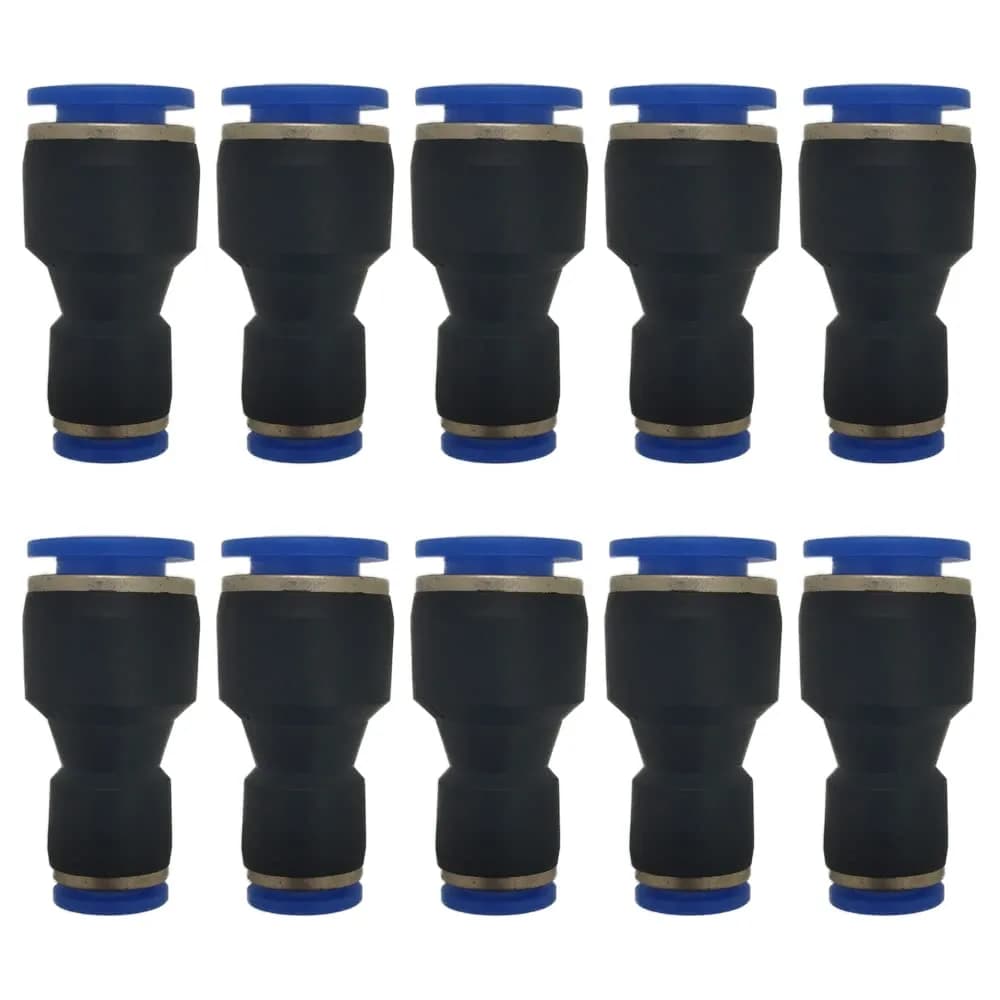 ROZESAZZ Pneumatic Quick Connector 3/8" OD x 1/4" OD Reducer Union (Pack of 10) | Connects Different Size Tubes Easily — 1/4 inch-3/8 inch