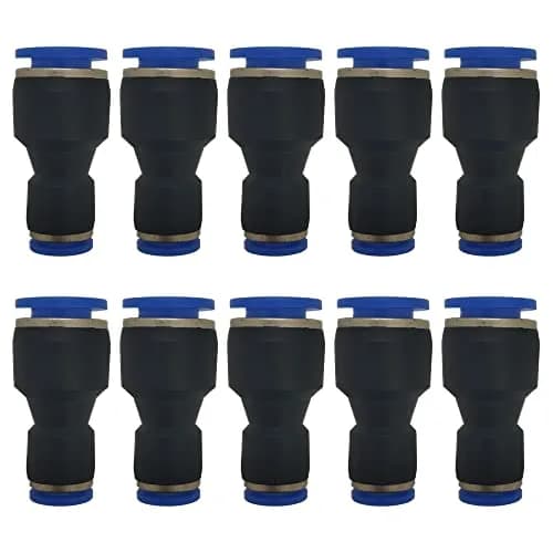 ROZESAZZ Pneumatic Quick Connector 3/8" OD x 1/4" OD Reducer Union (Pack of 10) | Connects Different Size Tubes Easily thumbnail 1