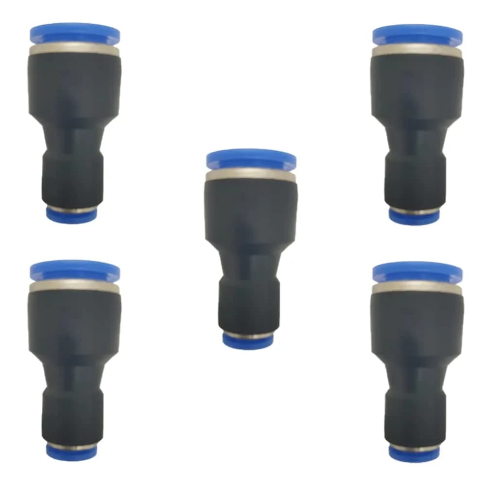 ROZESAZZ 1/2" OD x 1/4" OD Pneumatic Quick Connector Push to Connect Fittings Pack of 5 | Straight Reducer Union — 1/2 inch-1/4 inch